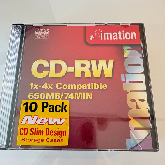 Brand New!!!! 10 Pack CD-RW 1x-4x Compatible 650MB/74MIN - Picture 1 of 2